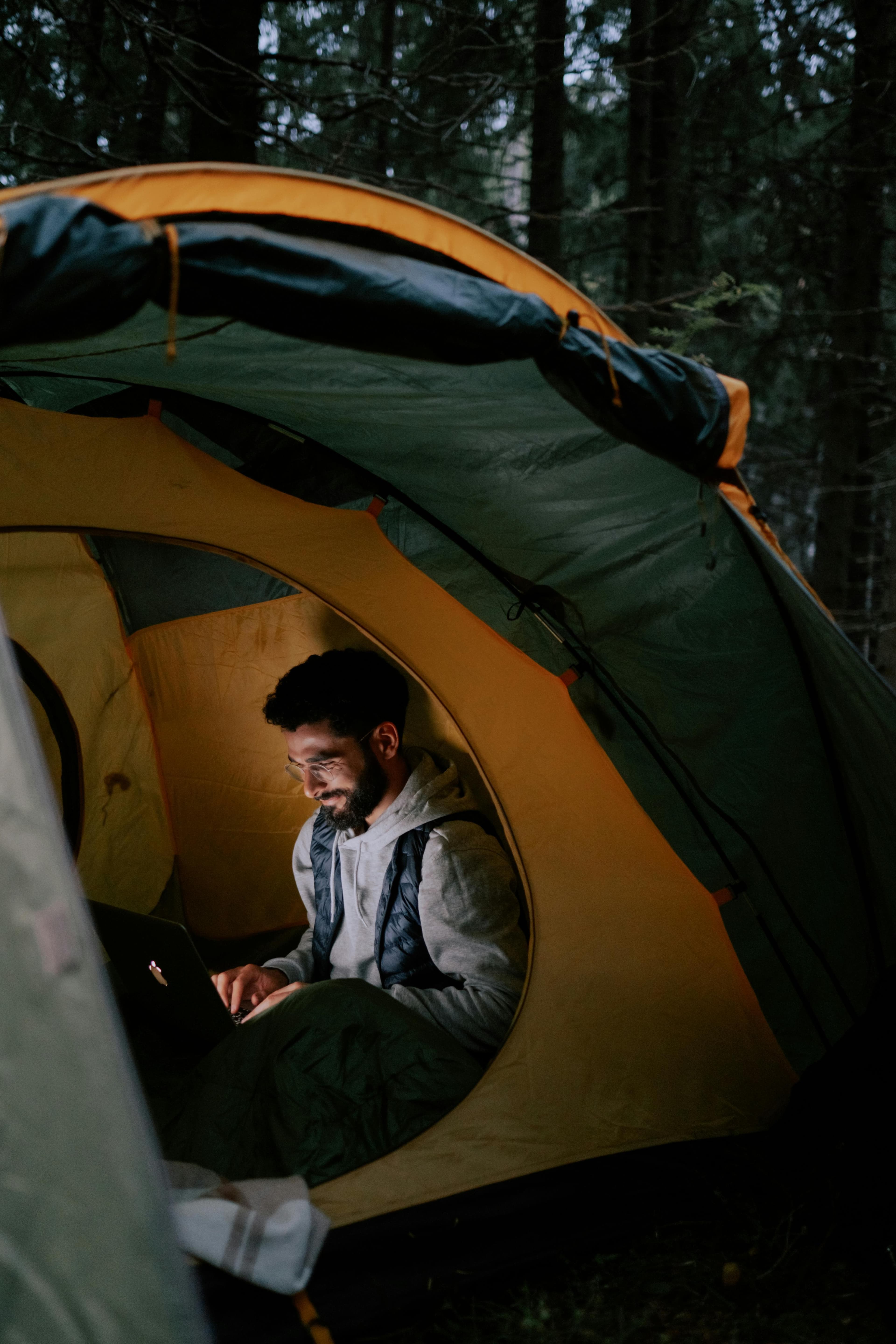 Person browsing safely on laptop